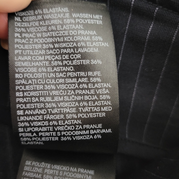 H&M High Waisted Pull-On Zip Ankle Navy White Pin Stripe Skinny Pants Sz 4 - Picture 5 of 8